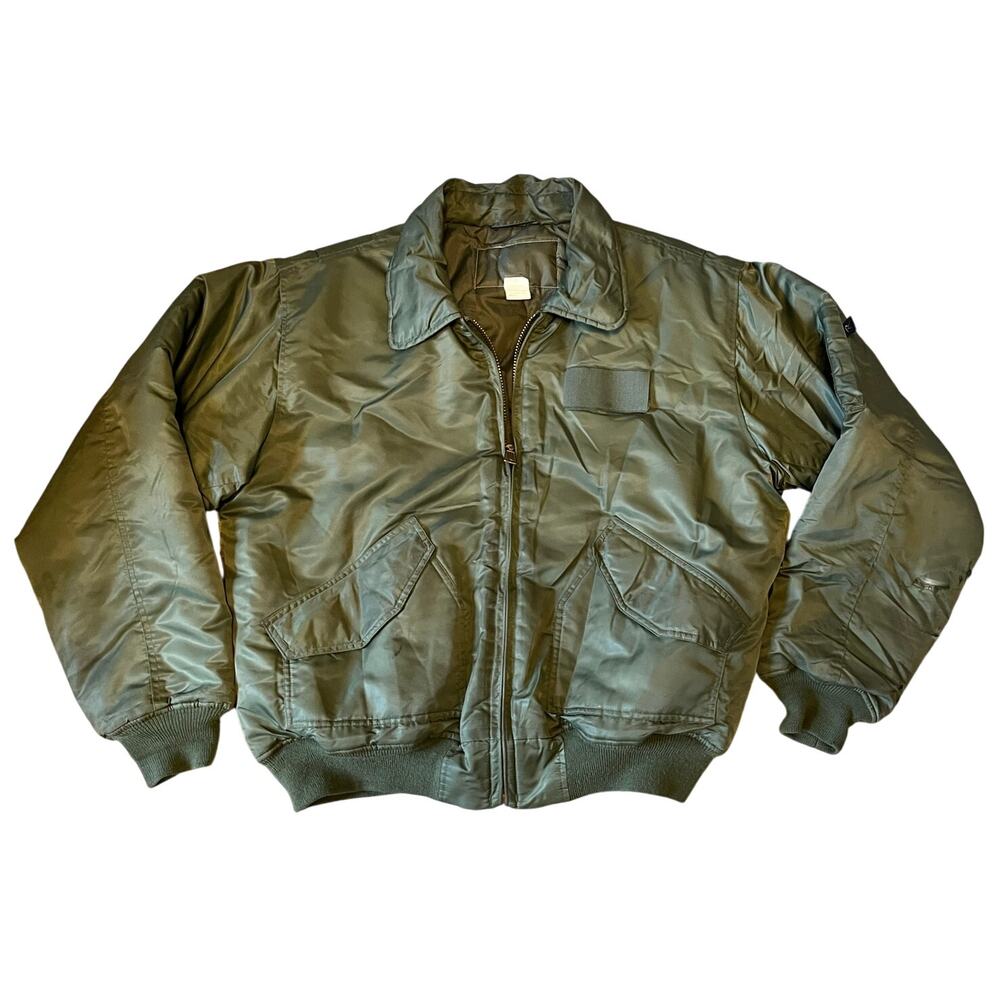 Rothco Green Nylon Military USAF Flyer’s Flight Zip Bomber Jacket Men's L/XL